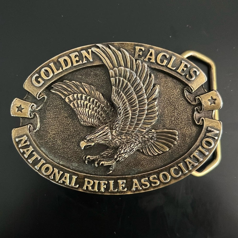 country western belt buckle nra eagle